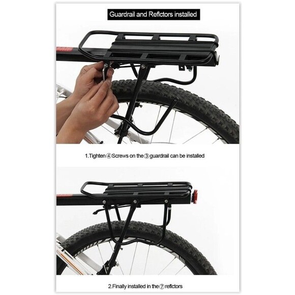 110Lb Capacity  Adjustable Bike Cargo Rack, Cycling Equipment, WEST BIKING - Picture 7 of 16